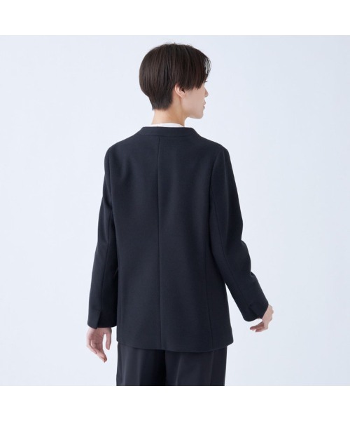 新品 スーツセレクト セットアップ ノーカラージャケット パンツスーツ 濃紺 M 新品 スーツセレクト セットアップ ノーカラージャケット パンツスーツ