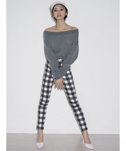 GYDA（ジェイダ）の「アームギャザーピグメントオフショル ショートスウェットトップス（Tシャツ/カットソー・レディース・アイボリー/チャコールグレー/オレンジ系その他3・FREE）」の13枚目の写真