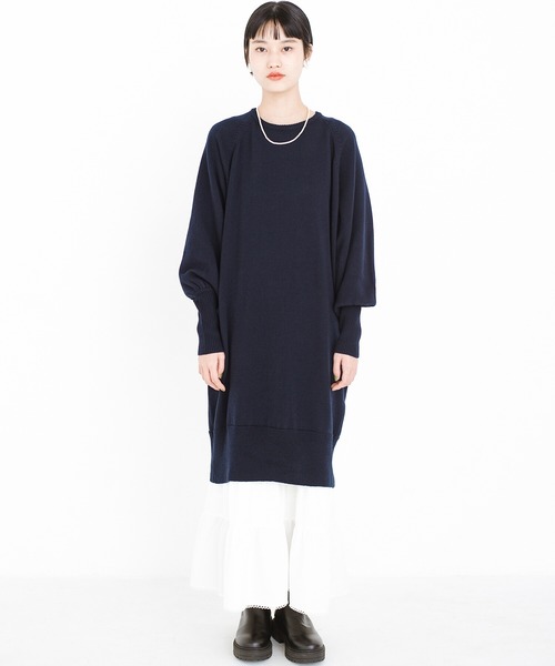 haco!(ハコ)の「昔憧れていた凛と背筋の伸びた自信に溢れた大人へ近づくニットワンピース〈ちゃっかりアンチピリング加工〉by que made me(ワンピース・レディース・ネイビー/ブルー・SMALL/MEDIUM/X-LARGE/LARGE)」の15枚目の写真