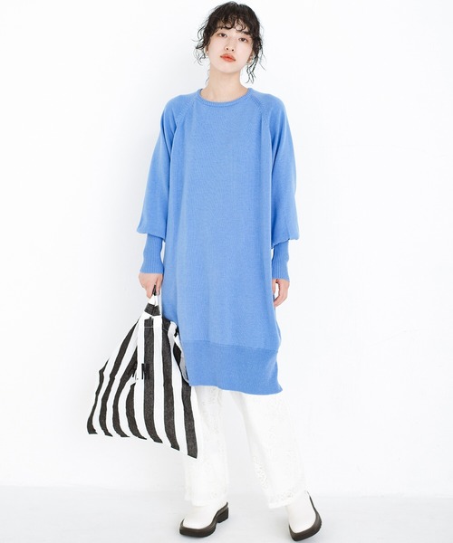 haco!(ハコ)の「昔憧れていた凛と背筋の伸びた自信に溢れた大人へ近づくニットワンピース〈ちゃっかりアンチピリング加工〉by que made me(ワンピース・レディース・ネイビー/ブルー・SMALL/MEDIUM/X-LARGE/LARGE)」の18枚目の写真