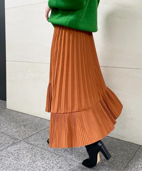 StyleSea（スタイルシー）の「アシメプリーツスカート（スカート・レディース・グリーン/ベージュ/ピンク/ブラウン・FREE）」の13枚目の写真
