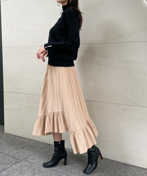 StyleSea（スタイルシー）の「アシメプリーツスカート（スカート・レディース・グリーン/ベージュ/ピンク/ブラウン・FREE）」の16枚目の写真