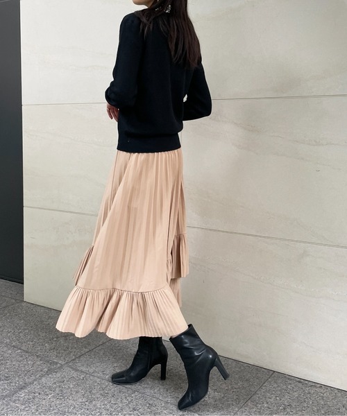 StyleSea（スタイルシー）の「アシメプリーツスカート（スカート・レディース・グリーン/ベージュ/ピンク/ブラウン・FREE）」の17枚目の写真