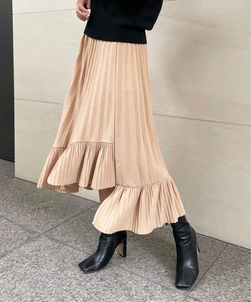 StyleSea（スタイルシー）の「アシメプリーツスカート（スカート・レディース・グリーン/ベージュ/ピンク/ブラウン・FREE）」の20枚目の写真