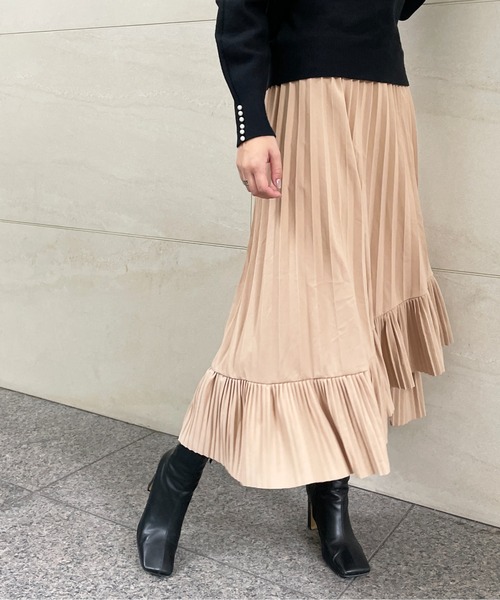 StyleSea（スタイルシー）の「アシメプリーツスカート（スカート・レディース・グリーン/ベージュ/ピンク/ブラウン・FREE）」の19枚目の写真