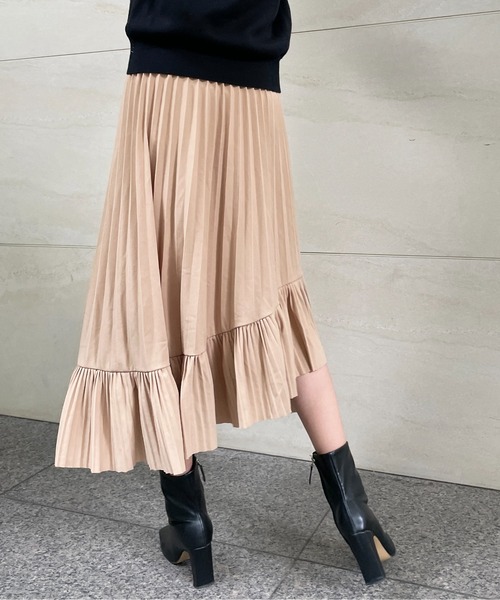 StyleSea（スタイルシー）の「アシメプリーツスカート（スカート・レディース・グリーン/ベージュ/ピンク/ブラウン・FREE）」の21枚目の写真