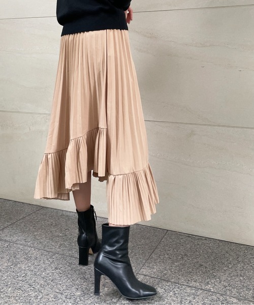StyleSea（スタイルシー）の「アシメプリーツスカート（スカート・レディース・グリーン/ベージュ/ピンク/ブラウン・FREE）」の22枚目の写真