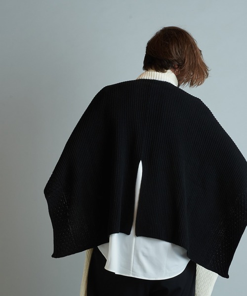 NO ID.（ノーアイディ）の「3WAYニットZIPポンチョ（ポンチョ・メンズ・グリーン/アイボリー/ブラック・ONE SIZE）」の15枚目の写真