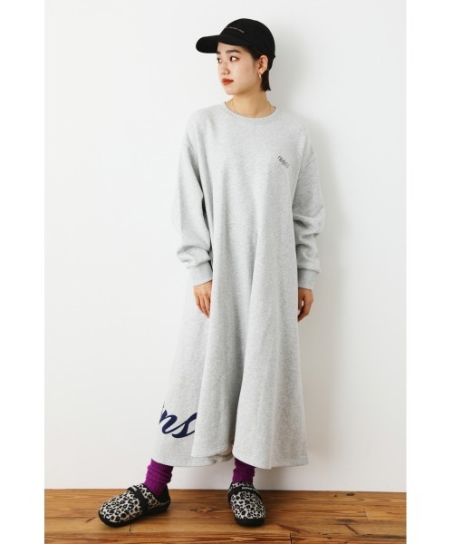 RODEO CROWNS WIDE BOWL(ロデオクラウンズワイドボウル)の「スウェットフレアワンピース(ワンピース・レディース・ダークグリーン/ブラック/グレー×ホワイト・FREE)」の8枚目の写真