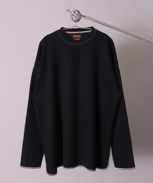 UNIVERSAL OVERALL（ユニバーサルオーバーオール）の「(LG)【UNIVERSAL OVERALL】【パックT】ルーズフィット ワッフル 長袖 Tシャツ（Tシャツ/カットソー・メンズ・ホワイト/ホワイト系その他/ブラック系その他/ブラック・MEDIUM/LARGE）」の4枚目の写真