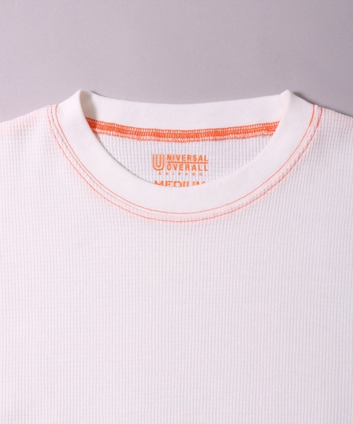 UNIVERSAL OVERALL（ユニバーサルオーバーオール）の「(LG)【UNIVERSAL OVERALL】【パックT】ルーズフィット ワッフル 長袖 Tシャツ（Tシャツ/カットソー・メンズ・ホワイト/ホワイト系その他/ブラック系その他/ブラック・MEDIUM/LARGE）」の7枚目の写真