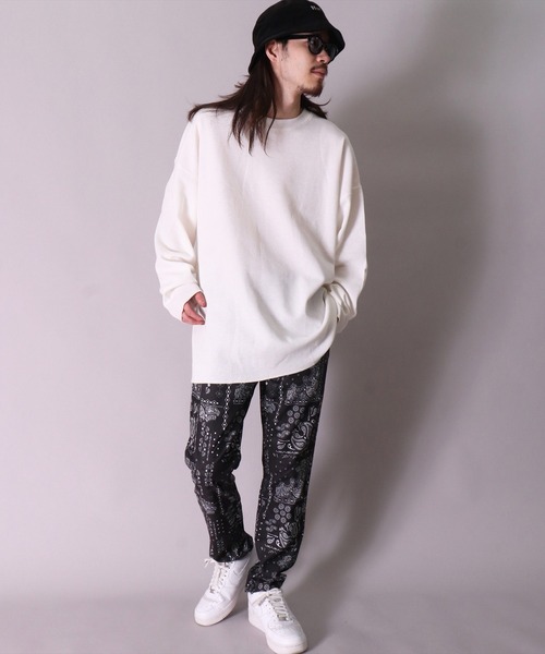 UNIVERSAL OVERALL（ユニバーサルオーバーオール）の「(LG)【UNIVERSAL OVERALL】【パックT】ルーズフィット ワッフル 長袖 Tシャツ（Tシャツ/カットソー・メンズ・ホワイト/ホワイト系その他/ブラック系その他/ブラック・MEDIUM/LARGE）」の17枚目の写真