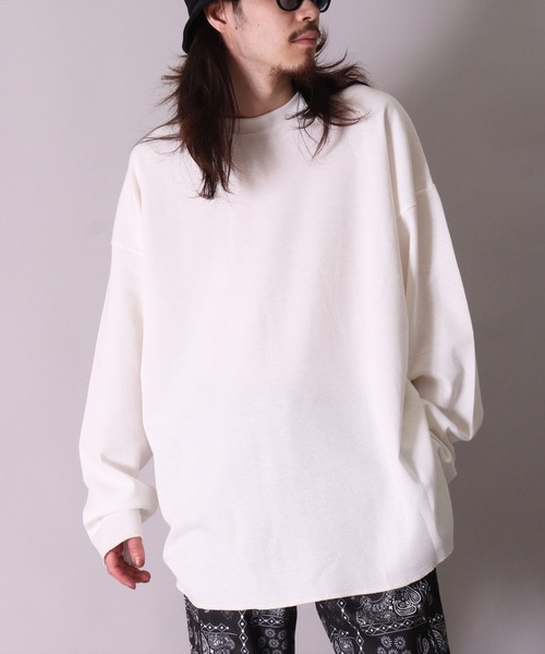 UNIVERSAL OVERALL（ユニバーサルオーバーオール）の「(LG)【UNIVERSAL OVERALL】【パックT】ルーズフィット ワッフル 長袖 Tシャツ（Tシャツ/カットソー・メンズ・ホワイト/ホワイト系その他/ブラック系その他/ブラック・MEDIUM/LARGE）」の18枚目の写真