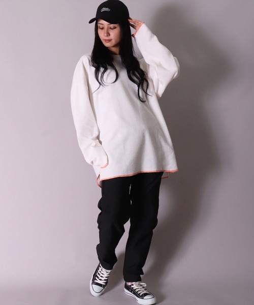 UNIVERSAL OVERALL（ユニバーサルオーバーオール）の「(LG)【UNIVERSAL OVERALL】【パックT】ルーズフィット ワッフル 長袖 Tシャツ（Tシャツ/カットソー・メンズ・ホワイト/ホワイト系その他/ブラック系その他/ブラック・MEDIUM/LARGE）」の19枚目の写真