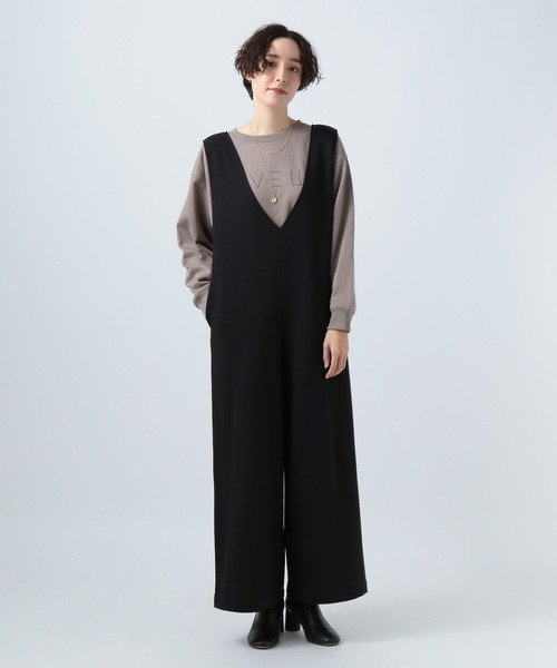 BAYFLOW(ベイフロー)の「Vネックサロペット(サロペット/オーバーオール・レディース・ブラック/ベージュ・SMALL/MEDIUM)」の7枚目の写真