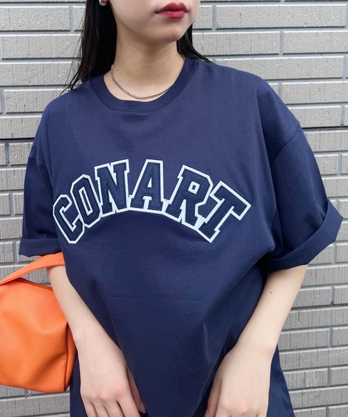 Niell（ニール）の「【CONART】サガラロゴ ビッグ オーバーサイズ コットン100 無地 1/2スリーブ Tシャツ（Tシャツ/カットソー・レディース・ネイビー/ホワイト/ダークグリーン/グレー/ブラック・M/L）」の18枚目の写真