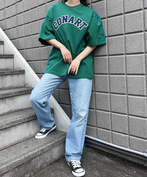 Niell（ニール）の「【CONART】サガラロゴ ビッグ オーバーサイズ コットン100 無地 1/2スリーブ Tシャツ（Tシャツ/カットソー・レディース・ネイビー/ホワイト/ダークグリーン/グレー/ブラック・M/L）」の16枚目の写真