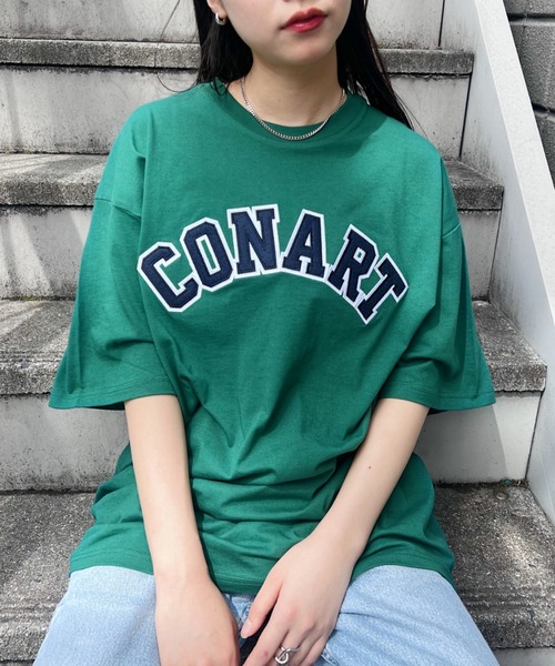 Niell（ニール）の「【CONART】サガラロゴ ビッグ オーバーサイズ コットン100 無地 1/2スリーブ Tシャツ（Tシャツ/カットソー・レディース・ネイビー/ホワイト/ダークグリーン/グレー/ブラック・M/L）」の13枚目の写真