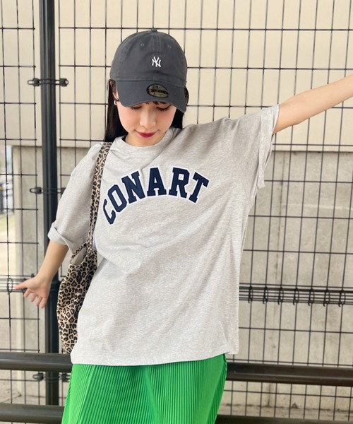 Niell（ニール）の「【CONART】サガラロゴ ビッグ オーバーサイズ コットン100 無地 1/2スリーブ Tシャツ（Tシャツ/カットソー・レディース・ネイビー/ホワイト/ダークグリーン/グレー/ブラック・M/L）」の9枚目の写真