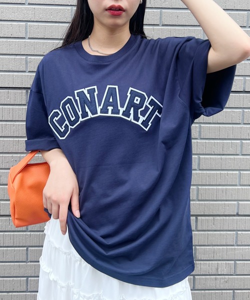 Niell（ニール）の「【CONART】サガラロゴ ビッグ オーバーサイズ コットン100 無地 1/2スリーブ Tシャツ（Tシャツ/カットソー・レディース・ネイビー/ホワイト/ダークグリーン/グレー/ブラック・M/L）」の17枚目の写真
