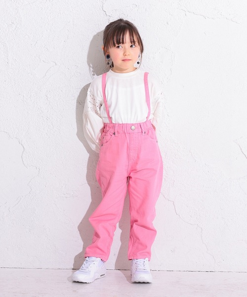 Ocean&Ground（オーシャン&グラウンド）の「サスペンダーテーパードパンツ(80～140cm)（その他パンツ・キッズ・ダークブルー/イエロー/ピンク/ライトブルー・80/90/95/100/110/120/130/140）」の4枚目の写真