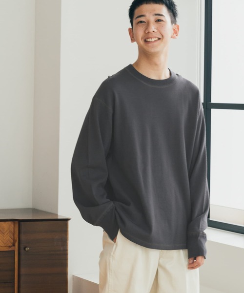 FORK&SPOON(フォークアンドスプーン)の「FORK&SPOON ワッフルプルオーバー(Tシャツ/カットソー・メンズ・ホワイト/チャコールグレー・4/5)」の1枚目の写真