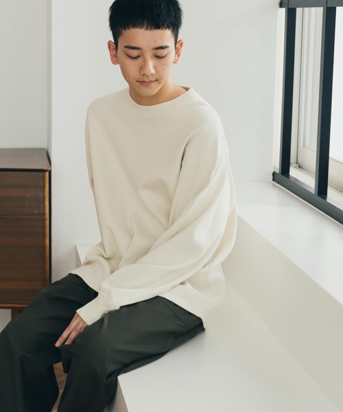 FORK&SPOON(フォークアンドスプーン)の「FORK&SPOON ワッフルプルオーバー(Tシャツ/カットソー・メンズ・ホワイト/チャコールグレー・4/5)」の5枚目の写真