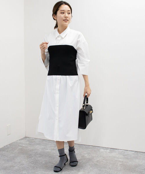 NOLLEY’S(ノーリーズ)の「《手洗い可能》シャツワンピース(シャツワンピース・レディース・ネイビー/ホワイト・38)」の3枚目の写真