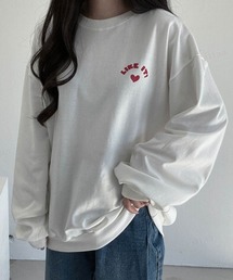 Dalfwin | 2023SS 春新作 韓国ファッション スウェット レディース 裏起毛なし LIKEベアプリントスウェット バックプリント トレーナー オーバーサイズ ビッグシルエット ドルマンスリーブ 2023SS 春新作(スウェット)