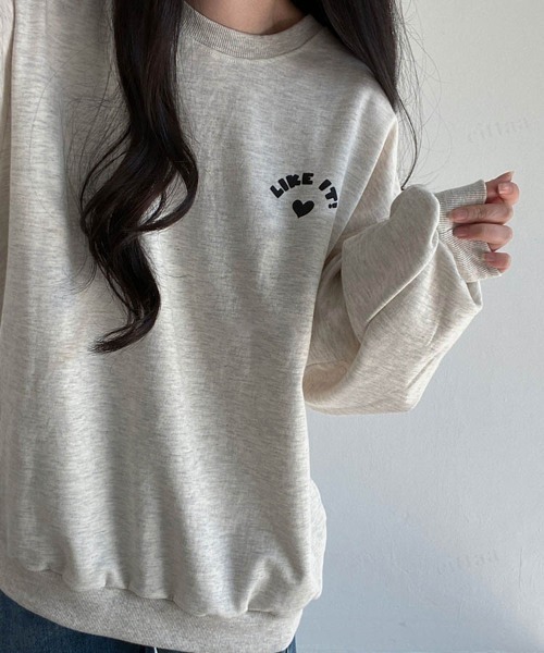 Dalfwin（ダールフィン）の「2023AW 秋冬新作　韓国ファッション スウェット レディース 裏起毛なし　LIKEベアプリントスウェット　バックプリント トレーナー オーバーサイズ ビッグシルエット ドルマンスリーブ 2023AW 秋冬新作（スウェット・レディース・ブラック/アイボリー/オートミール・FREE）」の10枚目の写真