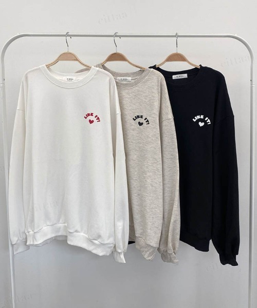 Dalfwin（ダールフィン）の「2023AW 秋冬新作　韓国ファッション スウェット レディース 裏起毛なし　LIKEベアプリントスウェット　バックプリント トレーナー オーバーサイズ ビッグシルエット ドルマンスリーブ 2023AW 秋冬新作（スウェット・レディース・ブラック/アイボリー/オートミール・FREE）」の12枚目の写真