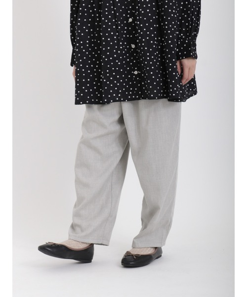 Samansa Mos2（サマンサ モスモス）の「TR柄アソートギャザーパンツ（その他パンツ・レディース・ベージュ/ブラック/レッド/グレー・ﾌﾘ-）」の3枚目の写真