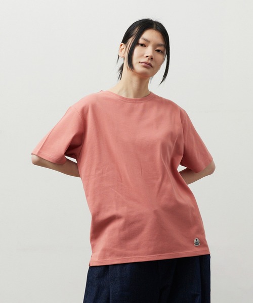 FIDELITY（フィデリティ）の「EMBLEM BASQUE S/S SHIRT / バスクシャツ（Tシャツ/カットソー・メンズ・オフホワイト/サーモンピンク/ダークネイビー/ブルー/グリーン・FREE/MEDIUM/LARGE/X-LARGE）」の5枚目の写真