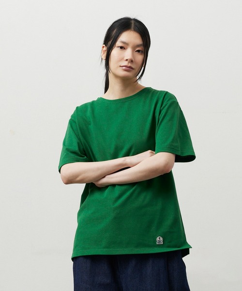 FIDELITY（フィデリティ）の「EMBLEM BASQUE S/S SHIRT / バスクシャツ（Tシャツ/カットソー・メンズ・オフホワイト/サーモンピンク/ダークネイビー/ブルー/グリーン・FREE/MEDIUM/LARGE/X-LARGE）」の2枚目の写真