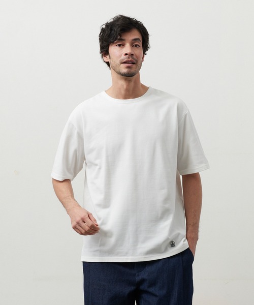 FIDELITY（フィデリティ）の「EMBLEM BASQUE S/S SHIRT / バスクシャツ（Tシャツ/カットソー・メンズ・オフホワイト/サーモンピンク/ダークネイビー/ブルー/グリーン・FREE/MEDIUM/LARGE/X-LARGE）」の20枚目の写真