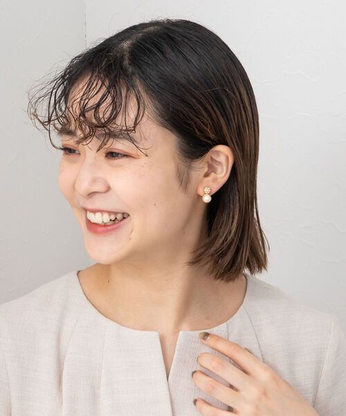 NOLLEY’S(ノーリーズ)の「コットンパールキラ双子イヤリング(イヤリング・レディース・オフホワイト・FREE)」の3枚目の写真