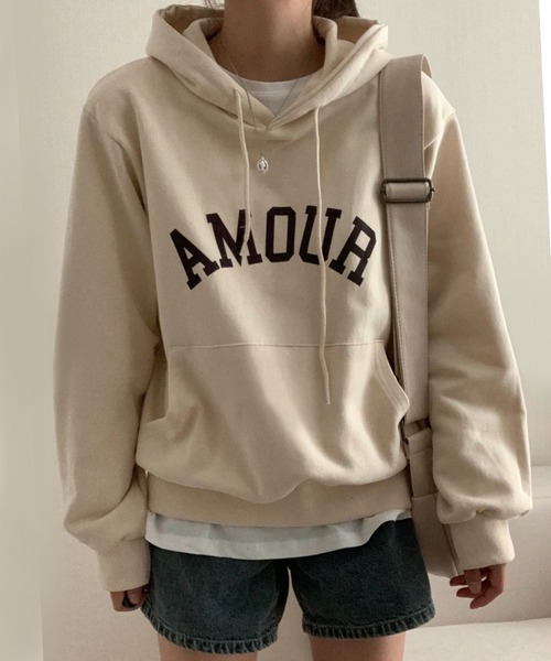 fd style（エフディ スタイル）の「アムールーズフードトレーナー（Tシャツ/カットソー・レディース・Cream/Wine/M.Brn・FREE）」の10枚目の写真