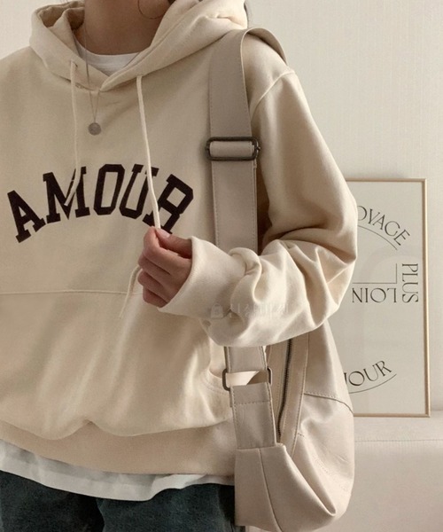 fd style（エフディ スタイル）の「アムールーズフードトレーナー（Tシャツ/カットソー・レディース・Cream/Wine/M.Brn・FREE）」の6枚目の写真