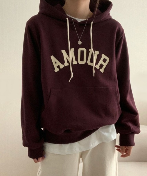 fd style（エフディ スタイル）の「アムールーズフードトレーナー（Tシャツ/カットソー・レディース・Cream/Wine/M.Brn・FREE）」の14枚目の写真