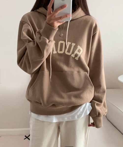 fd style（エフディ スタイル）の「アムールーズフードトレーナー（Tシャツ/カットソー・レディース・Cream/Wine/M.Brn・FREE）」の11枚目の写真