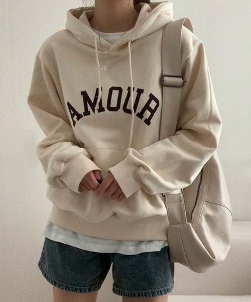 fd style（エフディ スタイル）の「アムールーズフードトレーナー（Tシャツ/カットソー・レディース・Cream/Wine/M.Brn・FREE）」の8枚目の写真