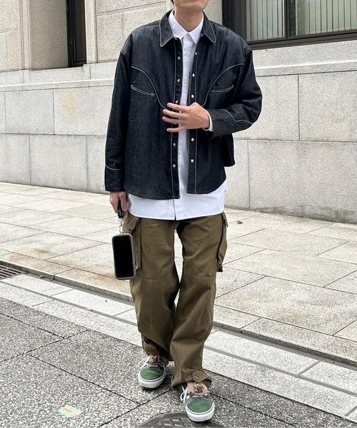 CPCM（シーピーシーエム）の「デニムショートウエスタンシャツ（シャツ/ブラウス・メンズ・ネイビー/ブラック・MEDIUM/LARGE）」の18枚目の写真