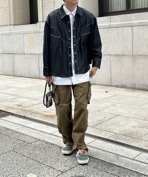 CPCM（シーピーシーエム）の「デニムショートウエスタンシャツ（シャツ/ブラウス・メンズ・ネイビー/ブラック・MEDIUM/LARGE）」の19枚目の写真