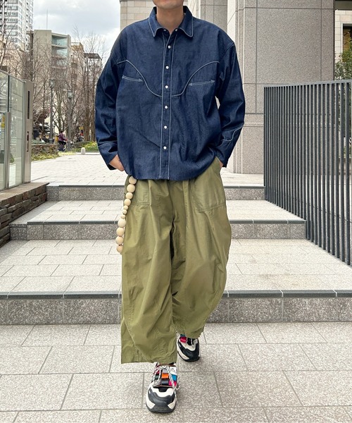 CPCM（シーピーシーエム）の「デニムショートウエスタンシャツ（シャツ/ブラウス・メンズ・ネイビー/ブラック・MEDIUM/LARGE）」の9枚目の写真