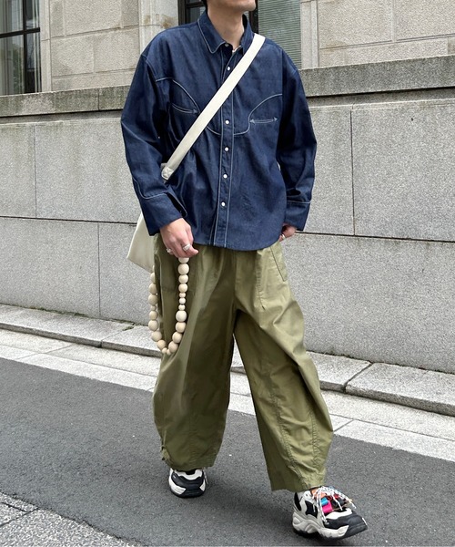 CPCM（シーピーシーエム）の「デニムショートウエスタンシャツ（シャツ/ブラウス・メンズ・ネイビー/ブラック・MEDIUM/LARGE）」の7枚目の写真