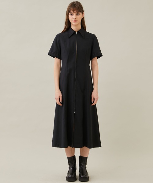 STUDIOUS（ステュディオス）の「【STUDIOUS】フロントジップセミフレアーワンピース〈洗える〉（ワンピース・レディース・グリーン/ベージュ/ブラック・1/2）」の20枚目の写真