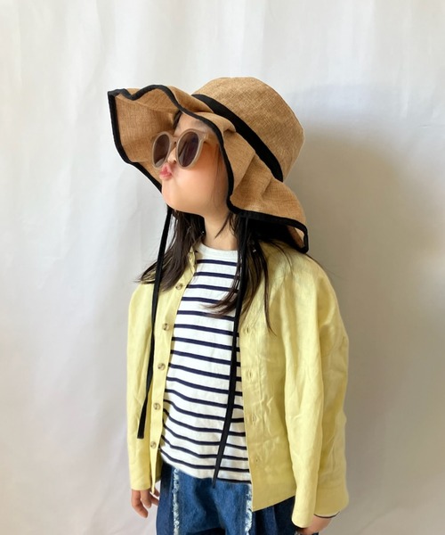 CIAOPANIC TYPY(チャオパニックティピー)の「【KIDS】OSOROウォッシャブルリネンバンドカラーシャツ(シャツ/ブラウス・キッズ・サックスブルー/オレンジ/ブラック/ネイビー/イエロー・XXL/S/M/L/XL)」の4枚目の写真
