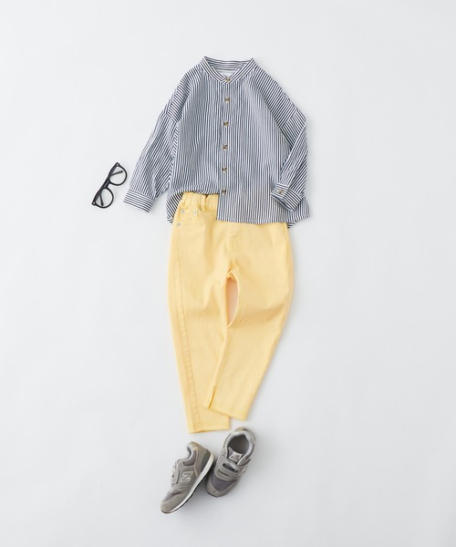 CIAOPANIC TYPY(チャオパニックティピー)の「【KIDS】OSOROウォッシャブルリネンバンドカラーシャツ(シャツ/ブラウス・キッズ・サックスブルー/オレンジ/ブラック/ネイビー/イエロー・XXL/S/M/L/XL)」の6枚目の写真