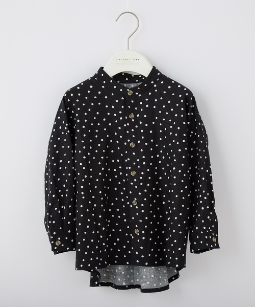 CIAOPANIC TYPY(チャオパニックティピー)の「【KIDS】OSOROウォッシャブルリネンバンドカラーシャツ(シャツ/ブラウス・キッズ・サックスブルー/オレンジ/ブラック/ネイビー/イエロー・XXL/S/M/L/XL)」の10枚目の写真
