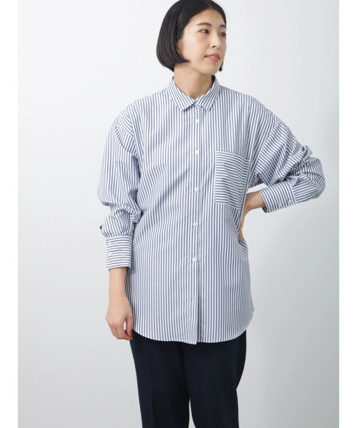 Lugnoncure（ルノンキュール）の「カラーストライプシャツ（シャツ/ブラウス・レディース・ピンク/グリーン/ネイビー・ﾌﾘ-）」の22枚目の写真